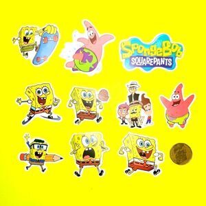 3/$20 Brand New 10x Waterproof Spongebob Stickers #2
